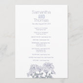 White grijs chrysanthemum trouwprogramma programma (Voorkant)