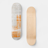 White grijs oranje abstract skateboard (Voorkant)
