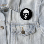 White Grim Reaper Skull Ronde Button 5,7 Cm (In situ)