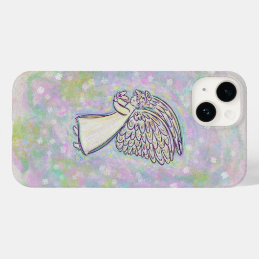 White Guardian Angel Art Custom iPhone Case (Achterkant (horizontaal))