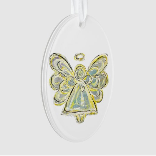 White Guardian Angel Art Holiday Hanger Ornament (voorkant)
