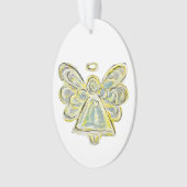 White Guardian Angel Art Holiday Hanger Ornament (voorkant)
