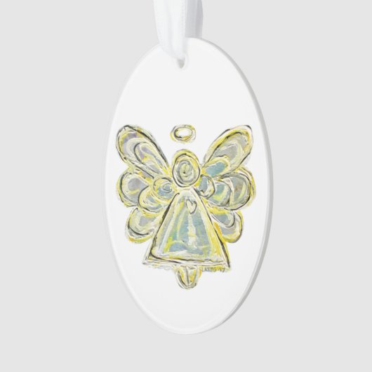 White Guardian Angel Art Holiday Hanger Ornament (voorkant)
