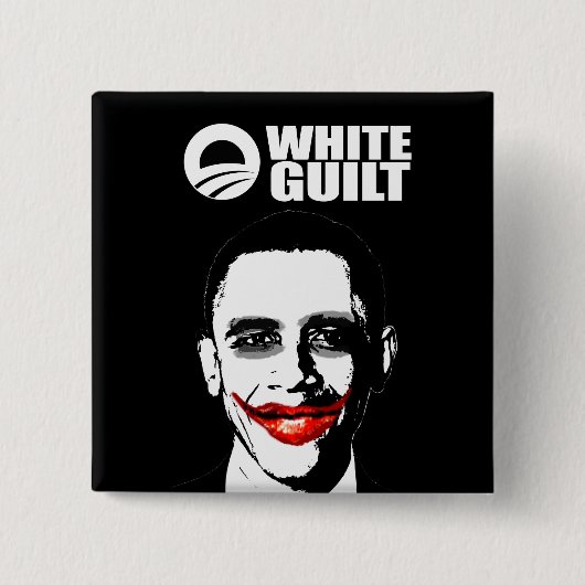 WHITE GUILT VIERKANTE BUTTON 5,1 CM (Voorkant)