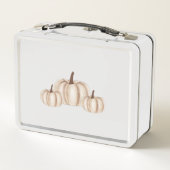 White Halloween Lunchbox with Pumpkin Design (Dos)