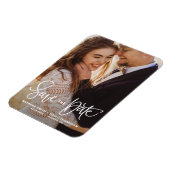 White  hand Lettering Foto opslaan Datum II Magneet (Linkerzijde)