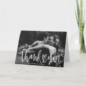 White Hand Lettering with Heart Wedding Bedankkaart (Voorkant)