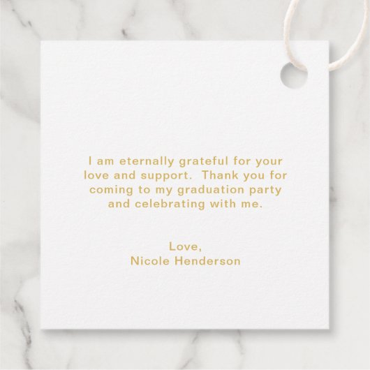 White Handwrite Hartelijk dank Foto Afstuderen Bedankjes Labels (Achterkant)