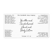 White Handwritten Look Cosmetics Bottle Label (Voorkant)