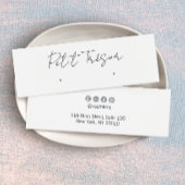 White Handwritten Script  Stud Earring Display Mini Visitekaartjes