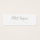 White Handwritten Script  Stud Earring Display Mini Visitekaartjes (Voorkant)