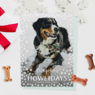 White Happy Howlidays Pet Lover Carte photo de vac