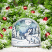 White Hare in the snow and pine trees, I Love You  Sneeuwbol (Kerstmis)