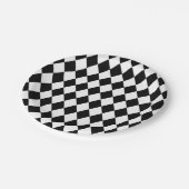 White Harlequin Diamond Pattern Papieren Bordje (Gekanteld)