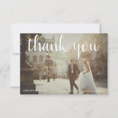 White Hartelijk dank 2 Foto bruiloft Hartelijk dan Bedankkaart (Voorkant)