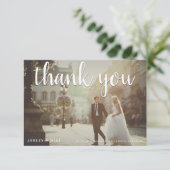 White Hartelijk dank 2 Foto bruiloft Hartelijk dan Bedankkaart (Staand voorkant)