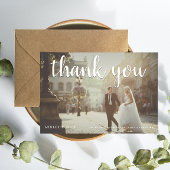 White Hartelijk dank 2 Foto bruiloft Hartelijk dan Bedankkaart