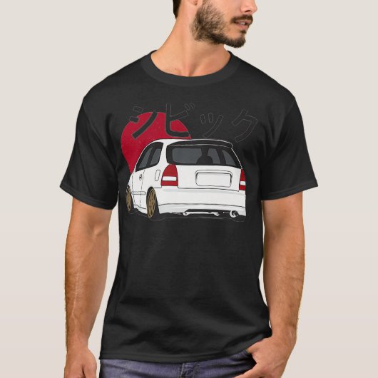  White Hatch EK JDM Premium  T-shirt (Voorkant)