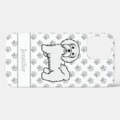 White Havanese Cartoon Dog Illustration & Name Case-Mate iPhone Case (Achterkant (horizontaal))
