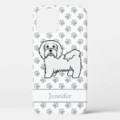 White Havanese Cartoon Dog Illustration & Name Case-Mate iPhone Case (Achterkant)
