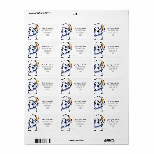 White Havanese Custom Color Etiket (Full Sheet)