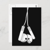 White Headphone Briefkaart (Voorkant / Achterkant)
