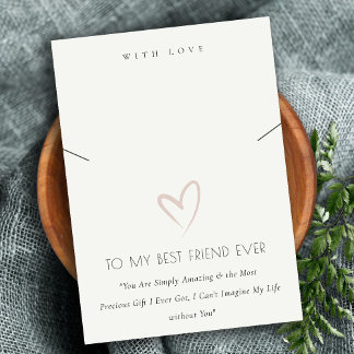 WHITE HEART BEST FRIEND GIFT KETTING DISPLAY PLAATSKAARTJE