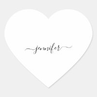 White Heart Minimalism Name Bridal Small Business