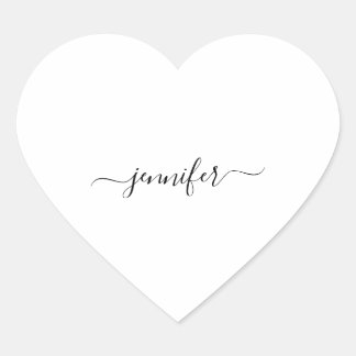 White Heart Minimalism Name Bridal Small Business Hart Sticker