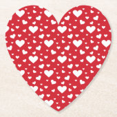White Heart Pattern on Red Kartonnen Onderzetters (Voorkant)
