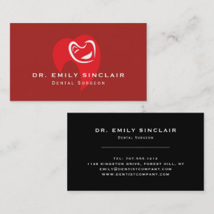 White Hearted Tooth Logo, Dentistry, Dentist Visitekaartje