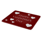 White Hearts Happy Valentine's Day Snijplank (Hoek)