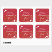 White Hearts on Red Sticker (Vel)