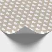  White Hearts Pattern Shiitake Grey Cadeaupapier (Hoek)