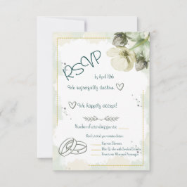 White Hellebore Watercolour Florals  RSVP Kaartje