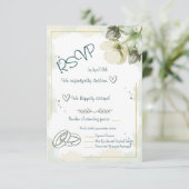 White Hellebore Watercolour Florals  RSVP Kaartje (Staand voorkant)