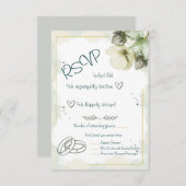White Hellebore Watercolour Florals  RSVP Kaartje (Voorkant / Achterkant)
