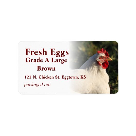 White Hen Egg Label (Voorkant)