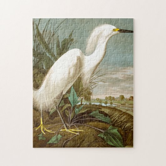 White Heron door John James Audubon Legpuzzel (Verticaal)