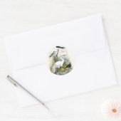 White Heron Ronde Sticker (Envelop)
