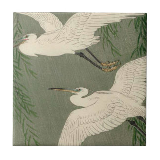 White Herons Decorative Tile Tegeltje