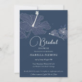 White Hibiscus Bridal Shower Invitation Kaart (Voorkant)