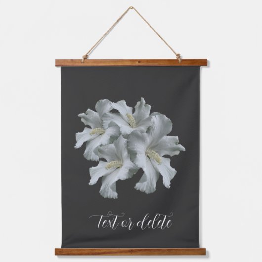 White Hibiscus Flowers Bouquet Personalized Hangend Wandkleed (Voorkant)