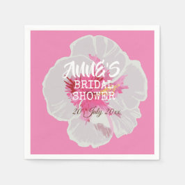 White Hibiscus Flowers Custom Servet