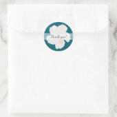 White Hibiscus Thank You Wedding Stickers (Tas)