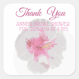 White Hibiscus Vierkante Sticker