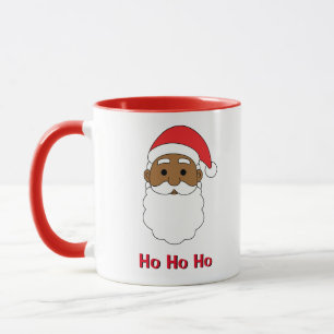 White Ho Ho African American Santa Claus Family Mok