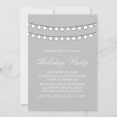 White Holiday String of Lights Party nodigt uit Kaart (Voorkant)
