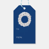 White Holiday Wreath Cadeaulabel (Achterkant)