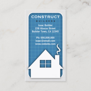 White Home Icon Bouw & Bouw Blauwdruk Visitekaartje